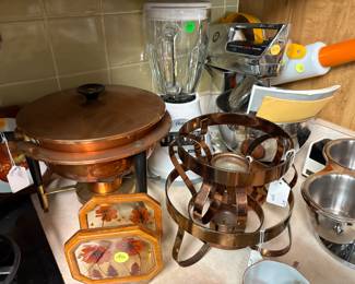 Copper pans and warmers