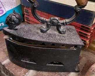 Iron with wood handle