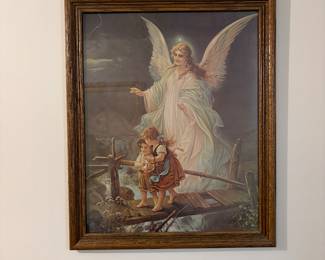 Guardian Angel Watcing over Chidren print