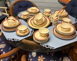 Homer Laughlin China Set "Cardinal" Egg Shell Georgian