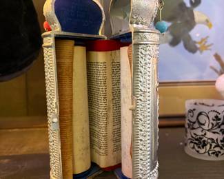 Torah scroll replica.