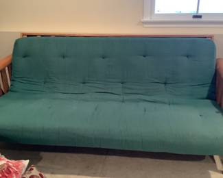 Wood Futon  With Green Mattress