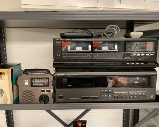 Fisher Double Cassette Deck & Technics 60 CD Changer & Grundig FR-200 