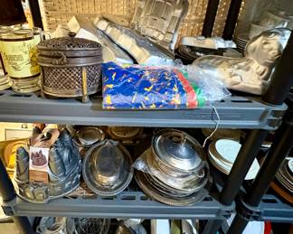 Wilton cake pans, baskets, wall
Paper, tea kettle