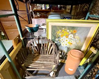 Twig Chair, Daisy Painting 