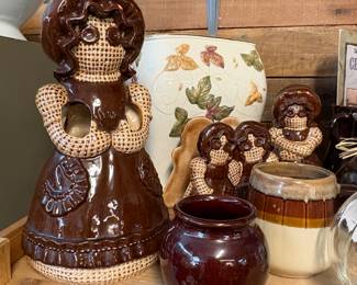 Sittre Ceramics country doll kitchen decor, large leaf vase