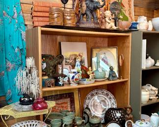 Elephant Lamps, old books, Tiki Mugs, Asian Porcelain 