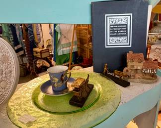 Large green plate, dragon ware