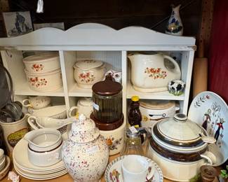 Universal Bittersweet pottery dishes, serving pieces, soup tureen, tobacco jar
