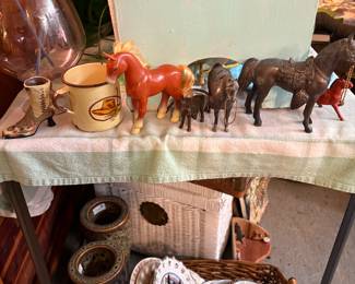 Horses, plastic and metal