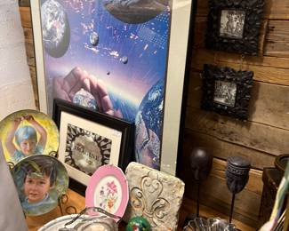 Decorative plates, aluminum wear, black glass,  Native Home decor