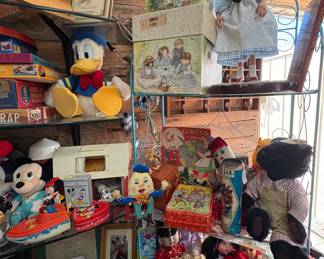Fisher price toys, storage boxes, Mickey Mouse