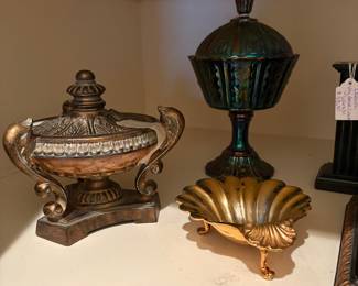 More wonderful covered decorative bowls and legged candy dishes