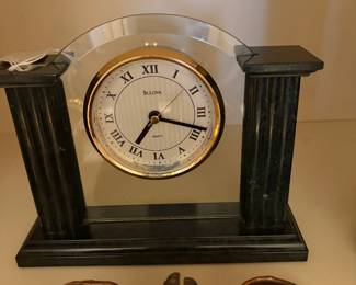 Bulova beveled glass clock