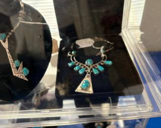 Sterling & Silver Modified Squash Blossom signed