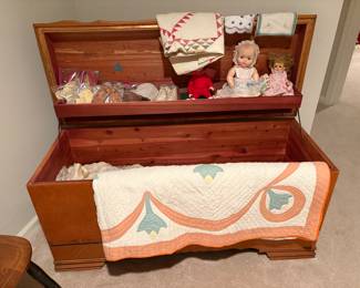 Beautiful vintage quilt. Wonderful cedar chest