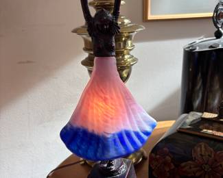 Dale Tiffany 1 Bulb Ballerina Accent Lamp with black Base - her dress is stunning.