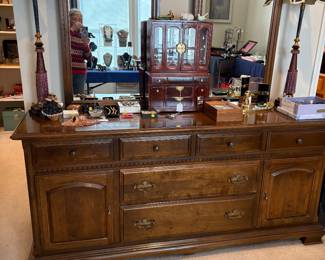Ethan Allen Triple Dresser with 2 mirrors