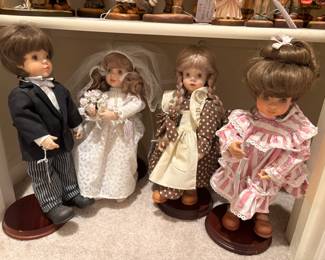 Anri Dolls, Little one in braids needs one leg repaired. These are wood dolls in the legacy of Arni artistry