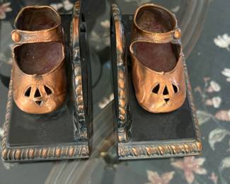 Childs Bronze Shoe Bookends