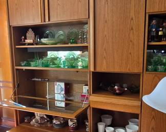 Midcentury Solid Oak Wall Unit - 3 Pieces