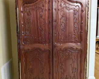 Rare & Absolutely Stunning 18th Century Louis XV Carved walnut and fruit wood Armoir Ca. 1776. 