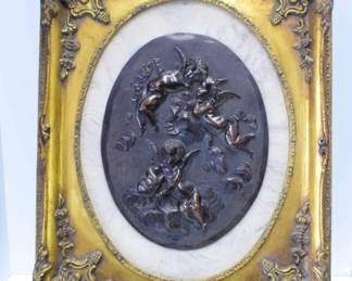 1889 Worlds Fair Bronze Plaque, Artist Signed