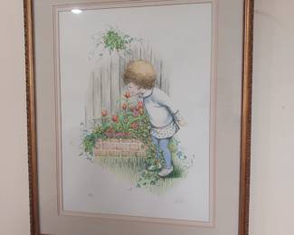 Child with flowers artwork