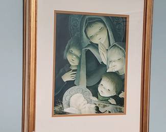 Mother Mary and the child Jesus with children