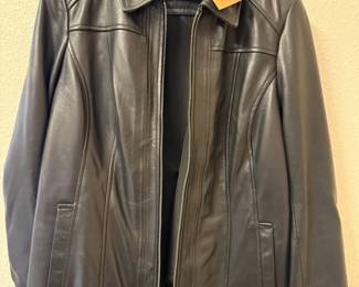 227 NWTRealLeatherBrandLadiesBlackLeatherJacketXL