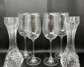 90 2MikasaCityLightsCandleHolders4TulipShapedStemware