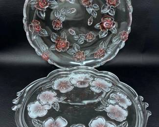 106 VintageBellaRosaPinkFrostPlatterStudioNovaPansyDish