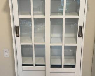 86 WhiteWoodGlassCompactDisplayCase