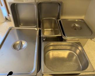 286 6StainlessSteelSteamTablePansWith2Lids