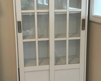 85 WhiteWoodGlassCompactDisplayCase