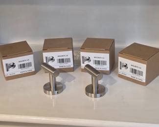 221 6StainlessSteelTowelOrRobeHooksInBrushedNickel