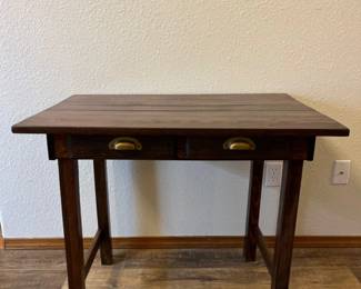 177 HandmadeRusticWood2DrawerTable