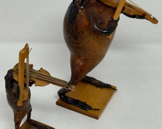 259 2ViolinPlayingTaxidermyCaneToadsMexicanFolkArt