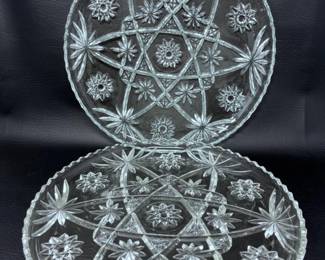 103 2VintageAnchorHockingEarlyAmericanPrescutGlassServing