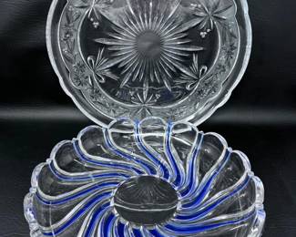 104 MikasaCrystalPeppermintPlatterVintageStudioNovaPlatter