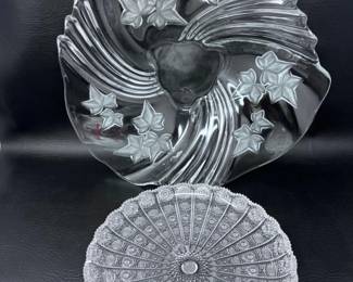 105 VintageMikasaHandkerchiefBowlVintageBohemianCutGlassPlatter