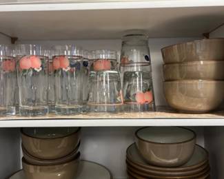 170 DanskDinnerSetMikasaFruitPanoramaGlasses