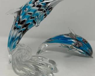 161 ArtGlassDolphinDuobyVinci