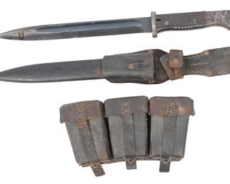 German WWII Bayonet and Ammo Pouch
