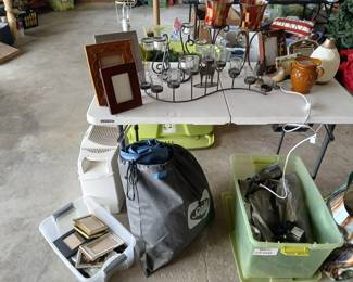 Air mattress, candles, pic frame 