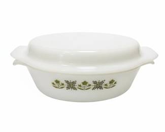 Anchor Hocking Fire King Meadow Green Casserole Dish with Lid
