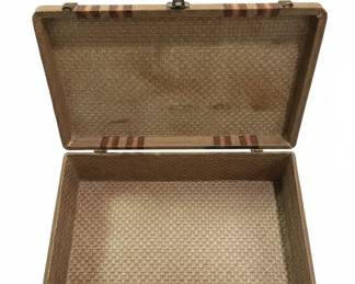 Vintage Striped Train Case or Vanity Case fifth image