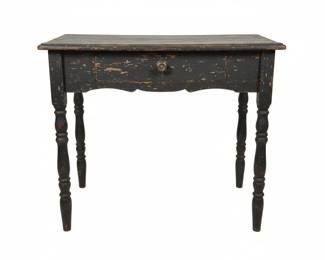 Antique Primitive Pine Work Table with Drawer second image