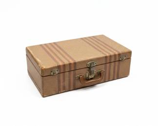 Vintage Striped Train Case or Vanity Case fourth image
