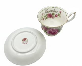 Royal Albert Flowers of the Month November Tea Cup and Saucer second image